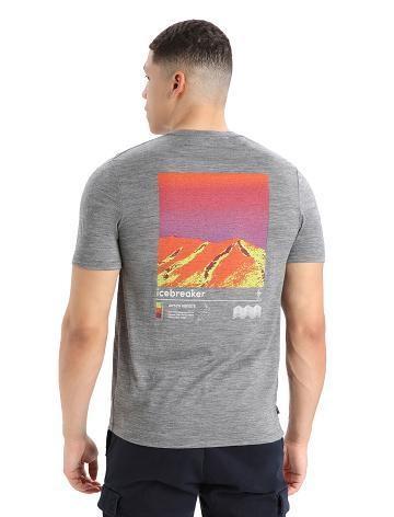 Gritstone Heather Icebreaker Merino Tech Lite II Short Sleeve Alpine Zone Men's T Shirts | AU 1178ILHS